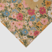 Vintage Daisy Pattern - Mustard Seidenpapier (Ausschnitt)