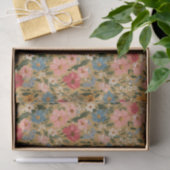 Vintage Daisy Pattern - Mustard Seidenpapier (Geschenk)