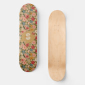 Vintage Daisy Pattern - Mustard Skateboard (Vorderseite)