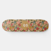 Vintage Daisy Pattern - Mustard Skateboard (Horizontal)