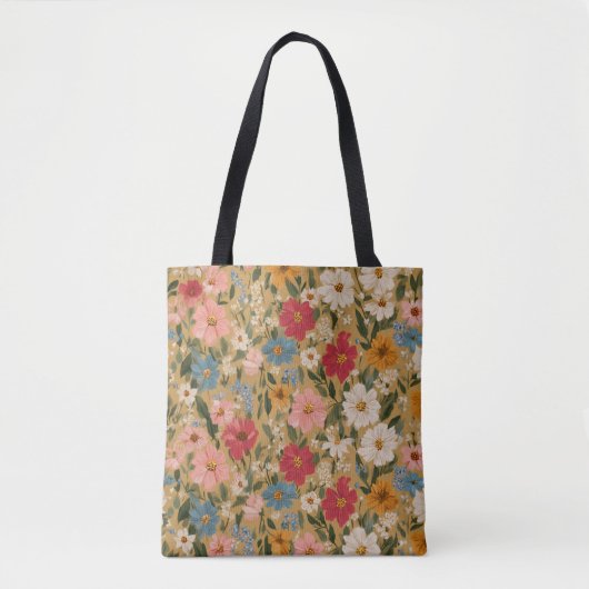 Vintage Daisy Pattern - Mustard Tasche (Vorderseite)