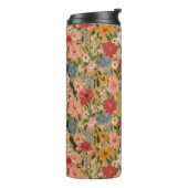 Vintage Daisy Pattern - Mustard Thermosbecher (Nach links gedreht)
