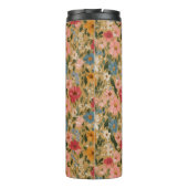 Vintage Daisy Pattern - Mustard Thermosbecher (Rückseite)