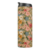 Vintage Daisy Pattern - Mustard Thermosbecher (Nach rechts gedreht)