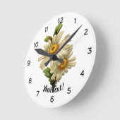 Vintage Daisy Runde Wanduhr (Winkel)
