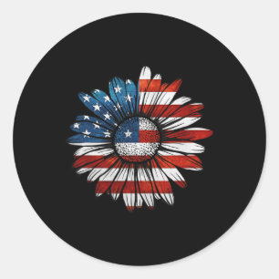 Vintage Daisy USA Amerikanische Flagge 4. Juli Pat Runder Aufkleber