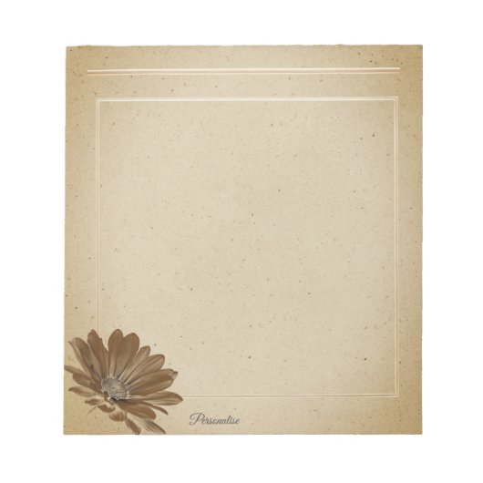 Vintage Daisy Wildblume Alt Paper Personal Notizblock (Vorderseite)
