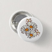 Vintage Daisy Wildblumen Niedlich White Friendship Button (Vorne & Hinten)