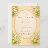 Vintage Daisy Wildflower Bridal Shower Einladung (Vorderseite)