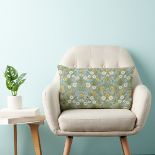Vintage-Daisy-Wildflower-Damask-Muster Lendenkissen