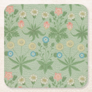 Vintage Daisy - William Morris Blumenmuster Rechteckiger Pappuntersetzer