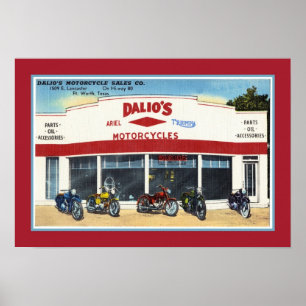 Vintage Dalio Motorräder Fort Worth Poster