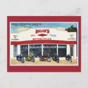 Vintage Dalio's Motorcycles Fort Worth Postkarte
