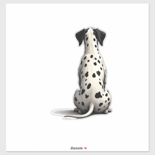 Vintage Dalmatian Dog From Behind Illustration Min Aufkleber (Blatt)