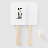 Vintage-Dalmatiner-Hund von hinten Illustration Mi Fächer (Vorne und Hinten)