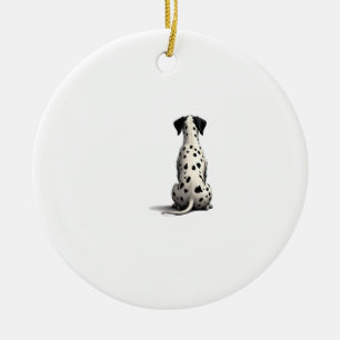 Vintage-Dalmatiner-Hund von hinten Illustration Mi Keramik Ornament