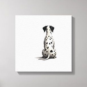 Vintage-Dalmatiner-Hund von hinten Illustration Mi Leinwanddruck