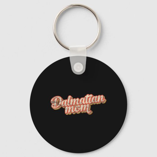 Vintage-Dalmatiner-Mutter-Geschenk Mutter-Feuerweh Schlüsselanhänger (Vorderseite)