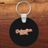 Vintage-Dalmatiner-Mutter-Geschenk Mutter-Feuerweh Schlüsselanhänger (Vorderseite)