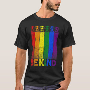 Vintage-Dalmatiner-Regenbogenflagge Sei nett Lgbt T-Shirt