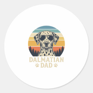Vintage-Dalmatiner-Vater-Hunde-Liebhaber-Design_1 Runder Aufkleber