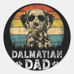 Vintage-Dalmatiner-Vater-Hundefreunde-Vatertag-T-S Runder Aufkleber