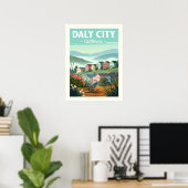 Vintage Daly City California Poster (Heimbüro)
