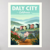 Vintage Daly City California Poster (Vorne)
