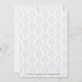 Vintage Damask Baby Carriage Baby Dusche Einladung (Rückseite)