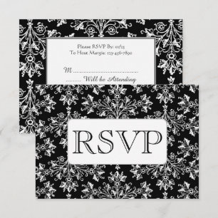 Vintage-Damask-Blumenmuster individuelle RSVP-Kart Einladung