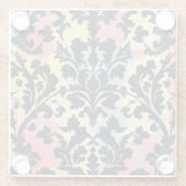 Vintage Damask-Blütenmuster Glasuntersetzer (Rückseite)