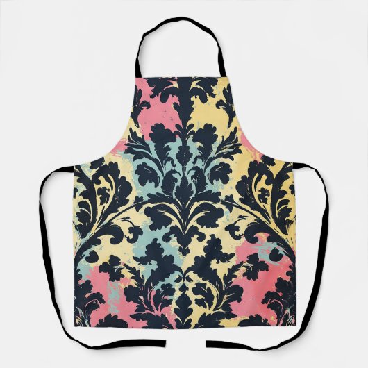 Vintage Damask-Blütenmuster Schürze (Vorderseite)