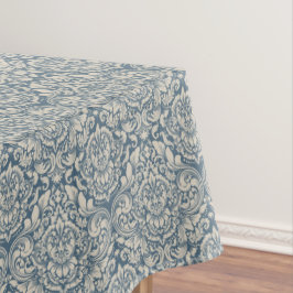 Vintage Damask Brocade Geblüht auf Blue Tischdecke