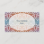 Vintage Damask Contour-Tapete - blau violett Visitenkarte (Rückseite)
