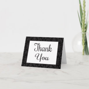 Vintage Damask Danke an Black & Gray Floral