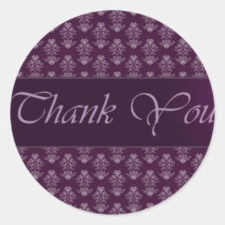 Vintage Damask Danke Sticker/Siegel Runder Aufkleber