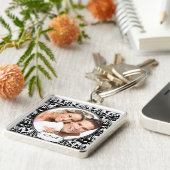 Vintage Damask-Foto-Schlüsselkette Schlüsselanhänger (Seite)