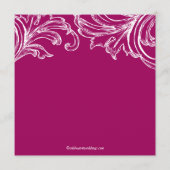 Vintage-Damask-Hochzeitsprogramm RASBEERE & Weiß Programm (Rückseite)