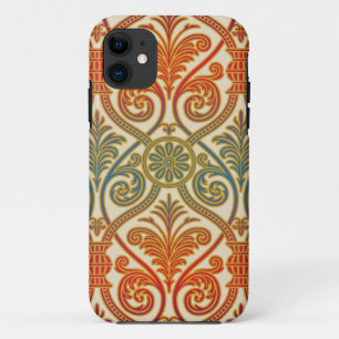 Vintage-Damask-Kontur Tapete - blau violett rot Case-Mate iPhone Hülle