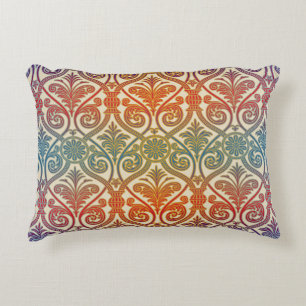 Vintage-Damask-Kontur Tapete - blau violett rot Dekokissen