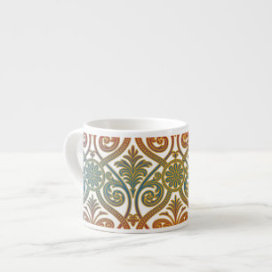 Vintage-Damask-Kontur Tapete - blau violett rot Espressotasse