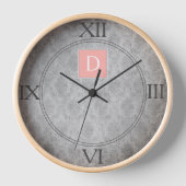 Vintage Damask Monogram Uhr (Vorderseite)