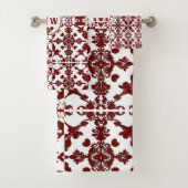 Vintage-Damask-Monogramm Badhandtuch Set (Insitu)