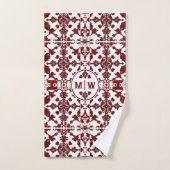 Vintage-Damask-Monogramm Badhandtuch Set (Handtuch)