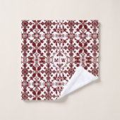 Vintage-Damask-Monogramm Badhandtuch Set (Waschlappen)