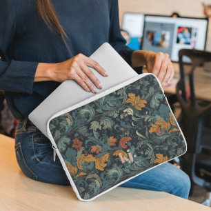 Vintage-Damask-Monogramm-Laptophülle Laptopschutzhülle