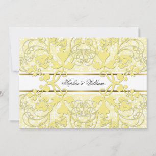 Vintage-Damask-Swirls-Spitze elegante Hochzeitsein Einladung