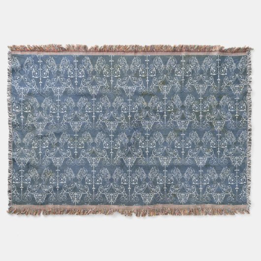 Vintage-Damask-Tapete - weiß + Ihr Hintergrund. Decke (Vorderseite)