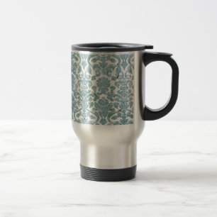 Vintage-Damask-Turquois-Grunge-rustischer-Reisebec Reisebecher