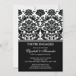 Vintage-Damask-Verlobungsparty Einladung
